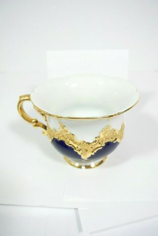 ANTIQUE rare Meissen Porcelain 1852 - 1870 COBALT GOLD TEA CUP 3