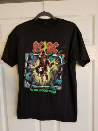 Vintage 1988 Ac/dc Blow Up Your Video Concert World Tour Shirt,  Size Medium