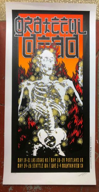 1995 Grateful Dead Silkscreen Signed & Numbered Concert Poster Kelley