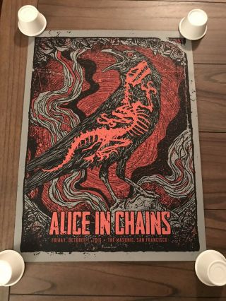 Alice In Chains Concert Poster The Masonic,  San Francisco,  Ca October 7,  2016