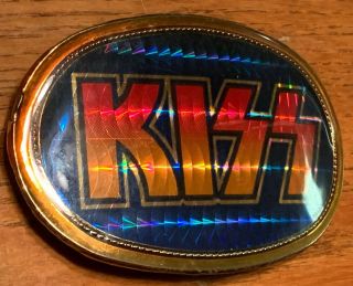 Rare Vintage Kiss Pacifica Aucoin Belt Buckle 1977 Concert Rock Band