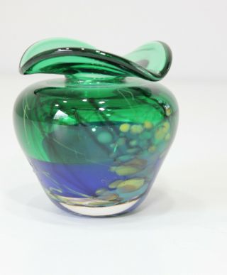 Vintage Mid Century Modern Hand Blown Murano Italain Art Glass Bottle Bud Vase