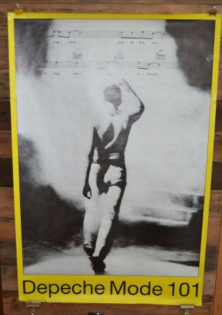 Rare Huge Vintage Depeche Mode 101 Promo Poster Lp Album Grabbing Hands Italy 2