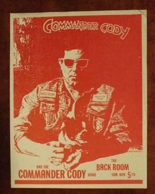 Commander Cody Austin Texas (1989) Orig Concert Flyer/poster Lost Planet Airmen