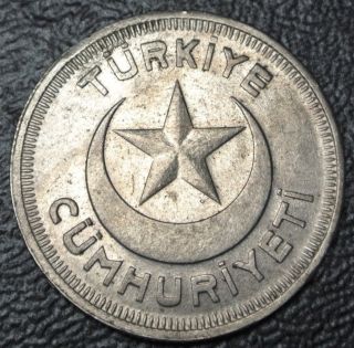 1937 TURKEY - 10 KURUS - COPPER - NICKEL - DETAILS 3