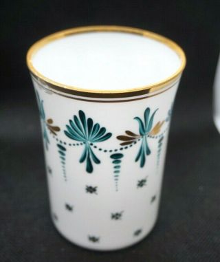 Antique Austrian Hand - Blown Milk Art Glass Wine Water Goblet Cup Beaker Bohemian