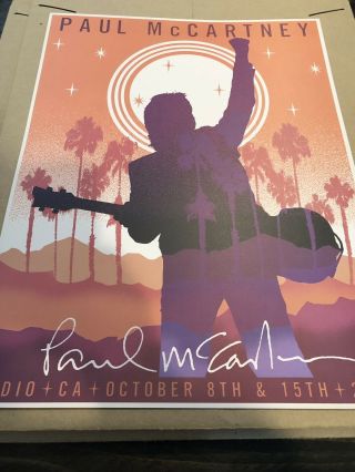 Paul Mccartney Concert Lithograph Indio Ca 2016 Poster Vertical Shot