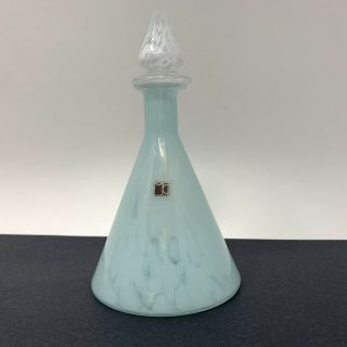 Vintage Moretti Murano Italian Art Glass Bottle With Stopper