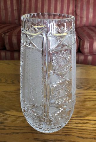 Brilliant Kristal Samobor 24 Lead Hand Cut Crystal Vase Made In Yugoslavia