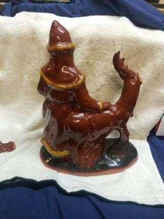 Vintage Ned Foltz Redware Pottery Santa deer Lancaster County,  PA 3