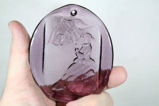 Blenko Amethyst Purple Lady with Parasol Glass Suncatcher 3