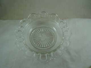 Vintage Scalloped Lace Edge Glass Candy Dish 6 1/2 " X 1 1/2 "