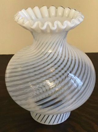 Vintage Fenton Art Glass French Opalescent Spiral Optic Lamp Shade