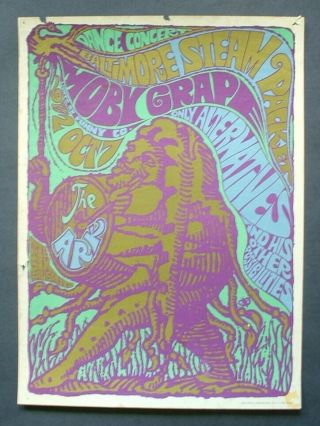 Moby Grape Poster 1967 1st Portal Prod.  The Ark Fillmore Era Graham Haight