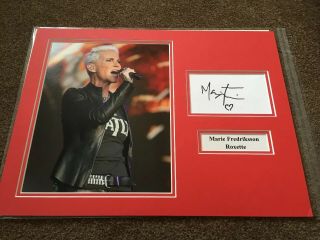 Marie Fredriksson Roxette Hand - Signed White - Card In 16 X 12 Mount