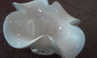 Elegant (small) Murano Art Style Hand Blown White Glass Candy Dish