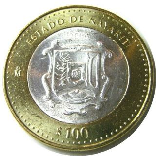 Elf Mexico 100 Pesos 2004 Bimetal Nayarit Shield