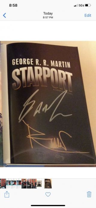 Got Creator George Rr Martin Signed Starport W/proof Game Of Thrones Hbo