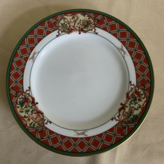 Set Of 4 Noritake China Royal Hunt Pattern 3930 Salad Plates Festive Christmas