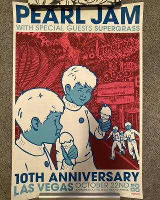 Pearl Jam Tour Poster Las Vegas 10 - 22 - 2000
