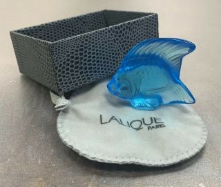 Rene Lalique Poisson Fish Cachet In Pale Light Blue Design 1913