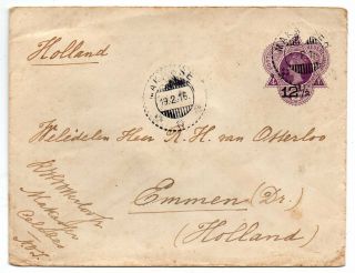 1916 Netherlands Indies To Holland Cover Surcharged Stationery,  Wow