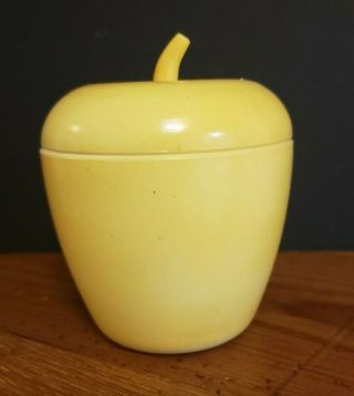Vintage Hazel Atlas Milk Glass Apple Jam Jelly Jar with Lid 3.  75 