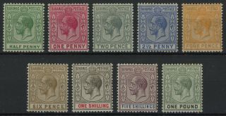Bahamas 1912 - 19 Complete Set Of 9 Mh Orig.  Gum,  Fault -,  Sg 81 - 89,  Cv £225
