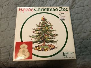 Spode Christmas Tree Thripe 3 Tier Serving Tray