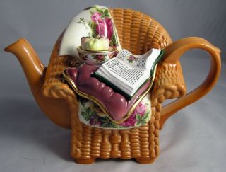 Royal Albert Old Country Roses Teapot " Wicker Chair " By Paul Cardew