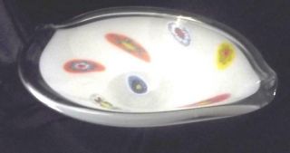 Vintage Fratelli Toso - Murano Millefiori Art Glass Console Bowl - Cased Glass