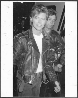 David Bowie In Los Angeles 1980s On Set Stamped Press Photo