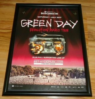 Green Day Hyde Park 2017 - Framed Press Release Promo Poster