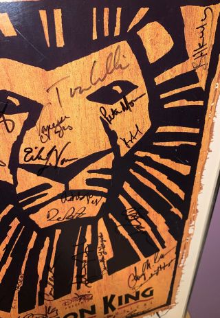 The LION KING Broadway Poster Full Cast Signed Autographed Musical Framed 22x14 3