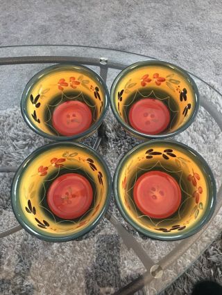Tabletops Unlimited La Province Soup Cereal Bowl Set Of 4 Htf Hand Painted