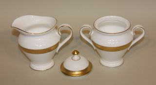 Waterford Fine English China Kells Gold Creamer Cream & Sugar Bowl with Lid 2