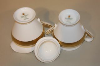 Waterford Fine English China Kells Gold Creamer Cream & Sugar Bowl with Lid 3