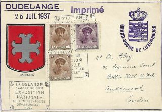 Luxembourg : 1937 Card For The Dudelange Exposition Nationale De Timbres - Poste