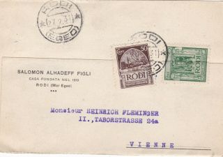 Italy Aegean Isles Rodi 1931 Card Stamped To Austria