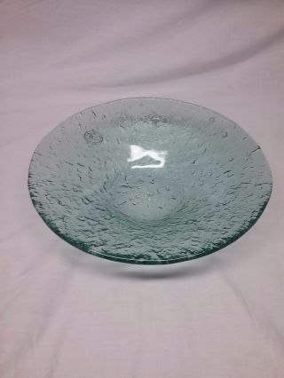 Murero Hand Crafted Spanish Green Large Serving Glass Bowl Textured