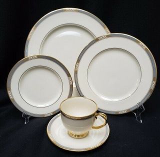 Lenox China Mckinley Pattern 5 Piece Place Setting Dinner Salad Bread Cup Saucer