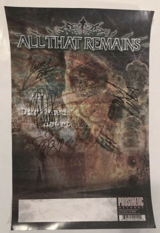 All That Remains Metal Band Real Signed This Darkened Heart 11x17 Poster 2