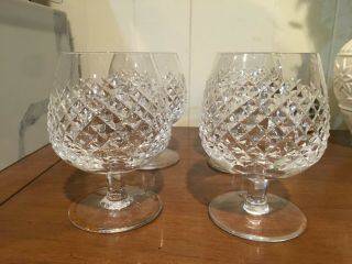 Set Of 4 Waterford Crystal Alana 12 Oz Brandy Glasses