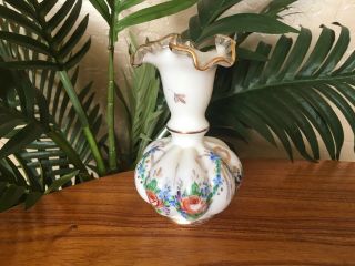 Vintage Fenton Charleton Floral Roses Porcelain Vase 3