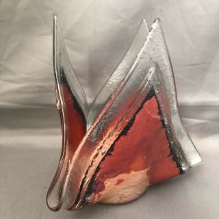 Jones Glassworks Seattle Hand Blown Art Glass With Label 2008 Fused Glass Copper
