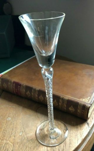 A Lovely Tall Air Twist Stem Wine Glass 20cm High.