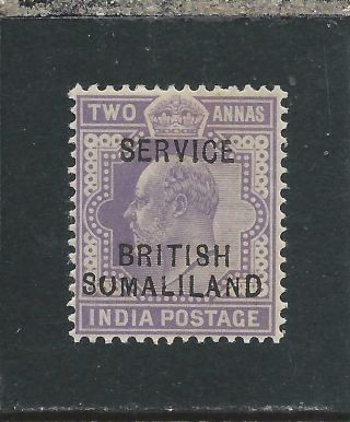 Somaliland Official 1903 2a Violet Sumaliland Error Mm Sg O8c Cat £120