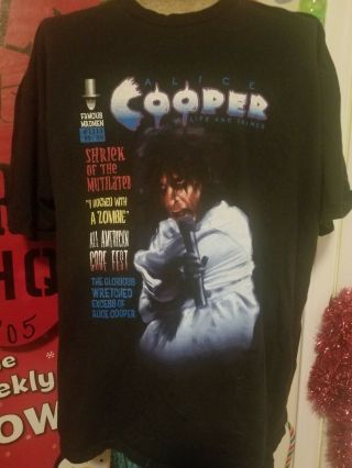 Alice Cooper T Shirt Tour Concert Vintage 1999 Rock Official Mens Black Xxl