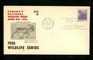 Postal History Canada Fdc 360 - 361 Jcr Wildlife Caribou Goat 1956 On Set Of 2