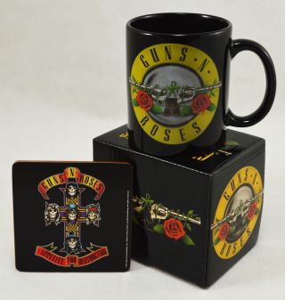 Officially Licensed Boxed Guns N Roses Mug & Coaster Set.  Christmas,  Xmas,